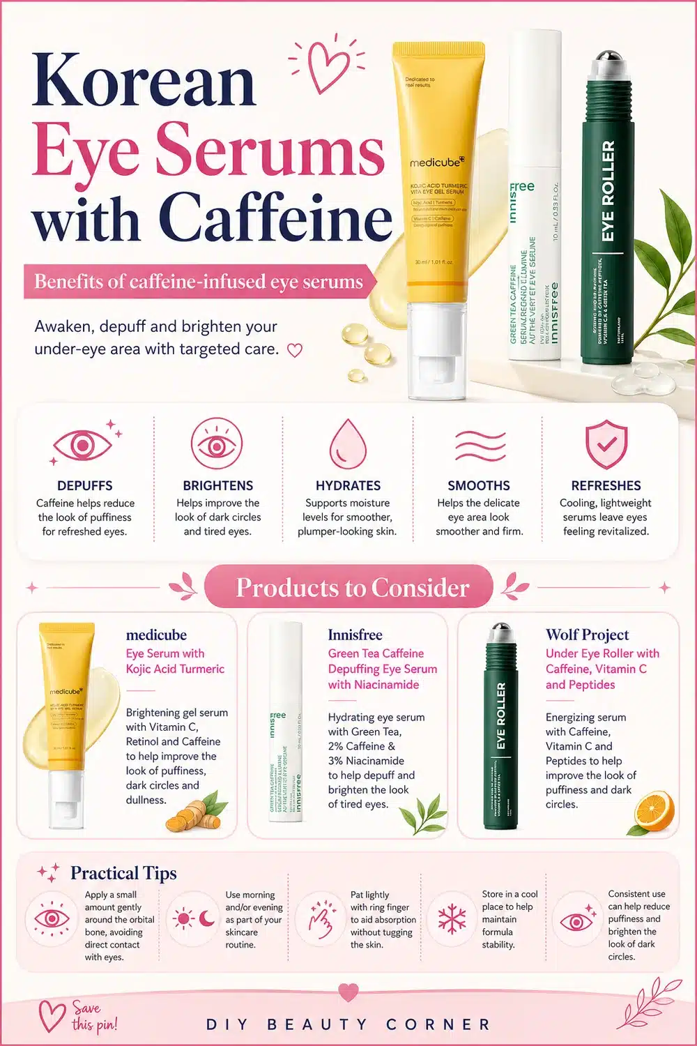 5 Gentle Korean Eye Serums with Caffeine to Brighten and Depuff for Beginners