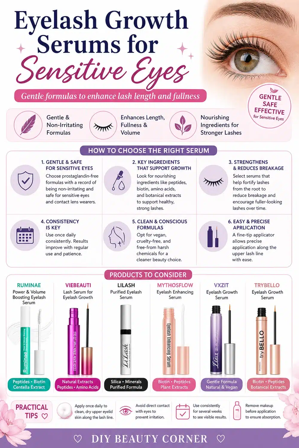 10 Gentle Eyelash Serums for Sensitive Eyes That Actually Deliver Fuller Lashes