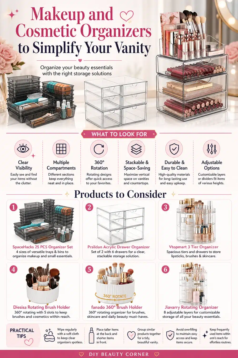 10 Makeup Organizer & Brush Holder Sets to Simplify Your Beauty Routine