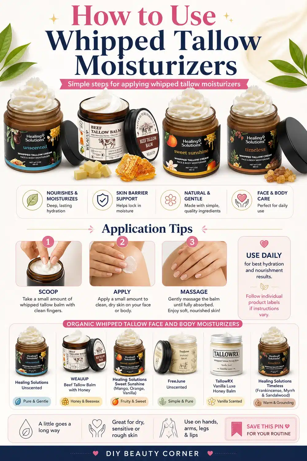 7 Best Organic Whipped Tallow Face Moisturizers for Hydrated, Plump Skin in 2026