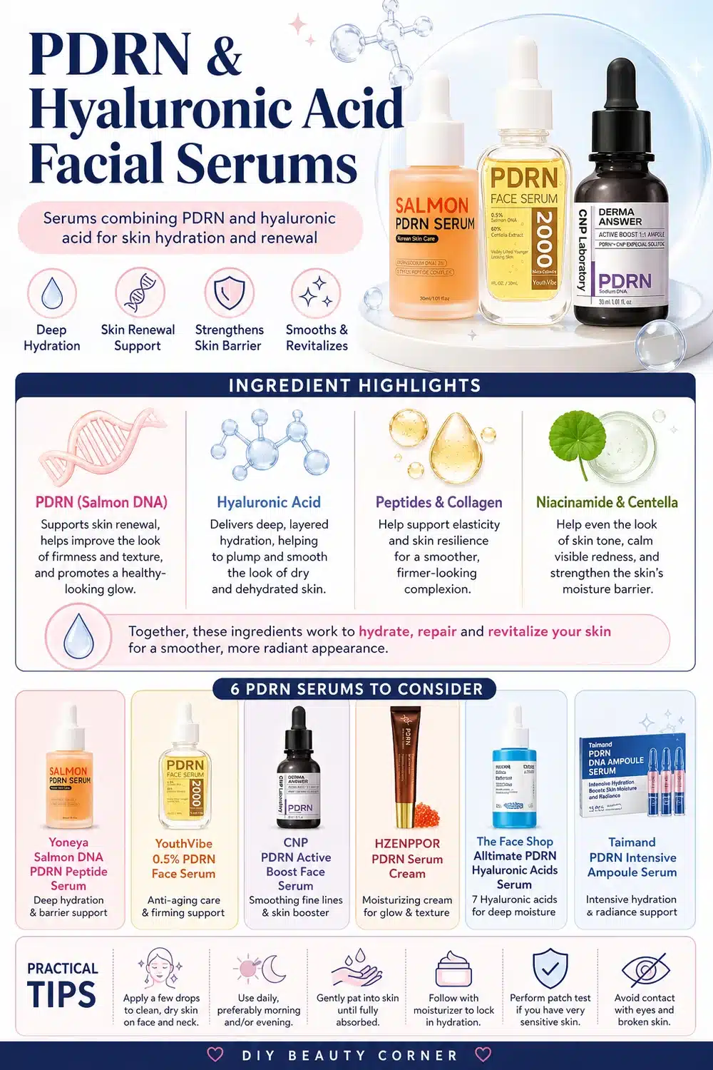 How To Build a Glowing Skin Routine with PDRN Serum & Hyaluronic Acid: 6 Top Picks