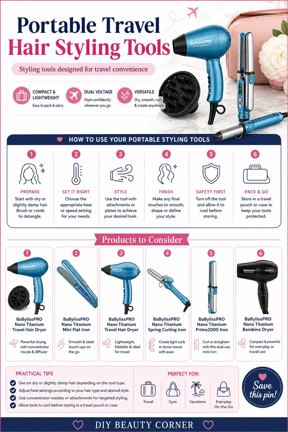 6 Must-Have BaBylissPRO Portable Travel Styling Tools for Effortless Glam